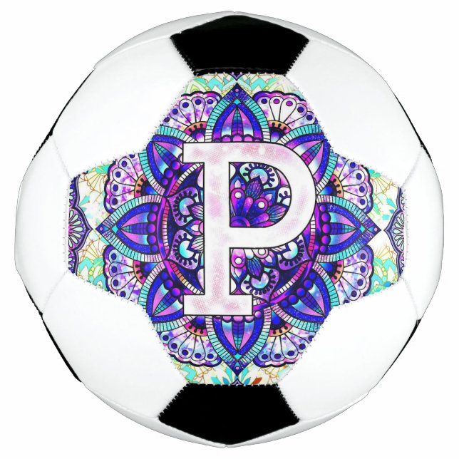Bola De Futebol Alphabet P mandala (Frente)