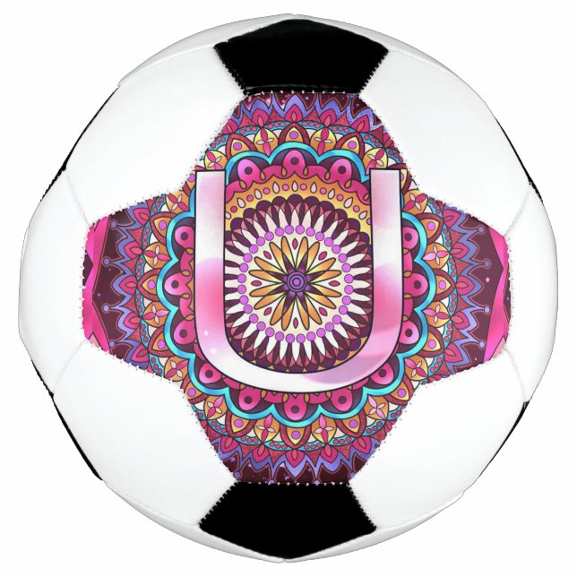 Bola De Futebol Alphabet U mandala (Frente)