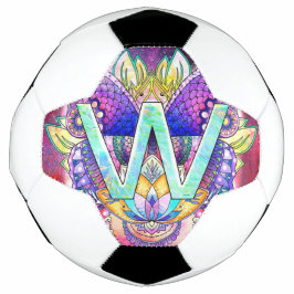 Bola De Futebol Alphabet W mandala