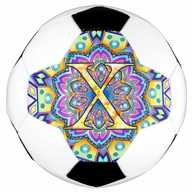 Bola De Futebol Alphabet X mandala (Frente)