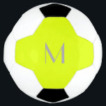 Bola De Futebol amarelo fluorescente - adicionar monograma<br><div class="desc">Soccer Ball com fundo de cor sólida amarelo fluorescente e fonte de cinza .Simples e de tendência por Alma Wad .Personalize-o com seu monograma agora .. _____________ Yellow está associado ao sinal de Gemini na astrologia Ocidental. Você pode considerar isso ao escolher sua cor.</div>