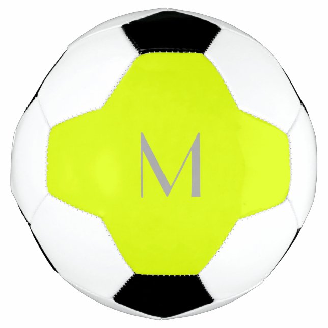 Bola De Futebol amarelo fluorescente - adicionar monograma (Frente)
