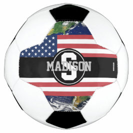 Bola de futebol americano Flag Earth Monograma HAM