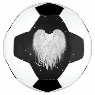 Bola De Futebol ANGEL WINGS Heart Black Starry Night