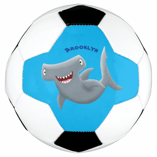 Bola De Futebol Animação engraçada de tubarão Hammerhead (Frente)