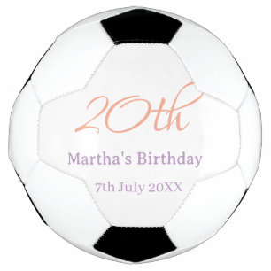 Bola De Futebol aniversário de 20 anos verde roxo nome simples mod