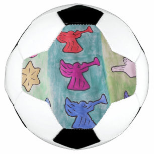 Bola De Futebol Anjos de Natal com trompetes