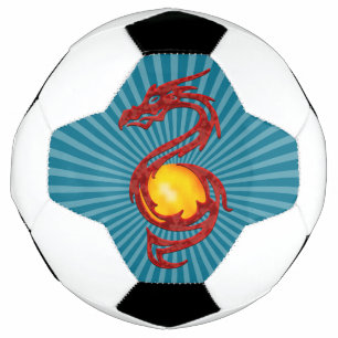 Bola De Futebol Ano Chinês do Dragão Vermelho Metálico