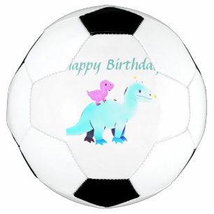 Bola De Futebol anúncio de aniversário de dinossauro com aquarela