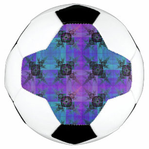 Bola De Futebol Aqua e Lilac Fractal Joy Ball