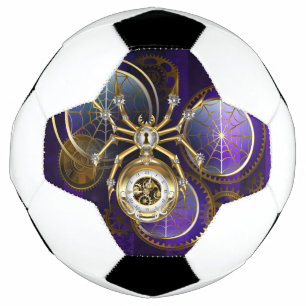 Bola De Futebol Aranha Steampunk no fundo roxo