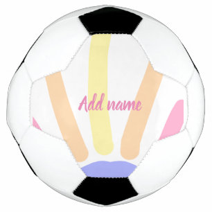 Bola De Futebol arco-íris laranja amarelo retrô adicionar nome tex