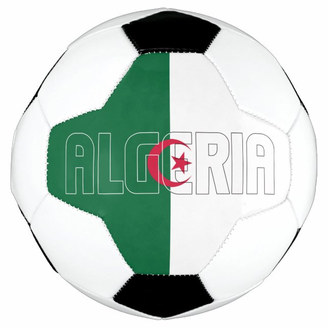 Bola De Futebol Argélia Bandeira Verde Crescente Vermelho Patrióti (Frente)