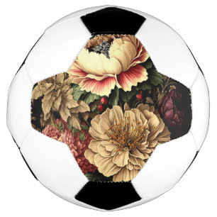 Bola De Futebol Arranjo Floral de Vintagem Magnífico