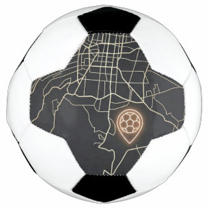 Bola De Futebol Arte de Linha de Mapa de Futebol Minimalista de NY
