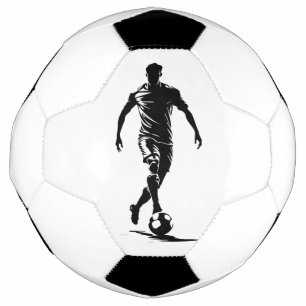 Bola De Futebol Arte de Silhueta de Jogador de Futebol Minimalista
