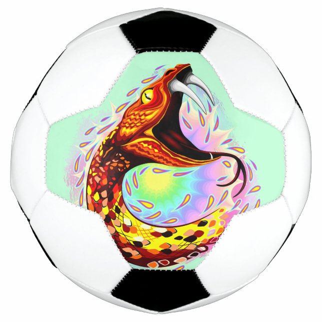 Bola De Futebol Arte Surreal Psicodélica de Ataque cobra (Frente)