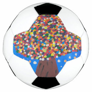 Bola De Futebol Árvore colorida abstrato