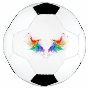 Bola De Futebol Asas Fluffy Rainbow