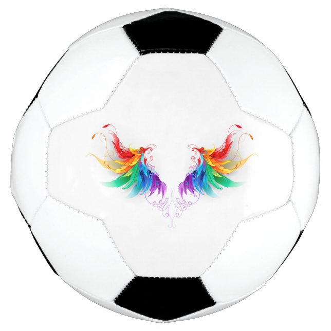 Bola De Futebol Asas Fluffy Rainbow (Frente)