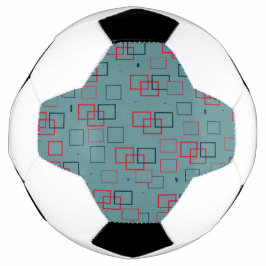 Bola De Futebol Ataque Vermelho e Teal Quadrado