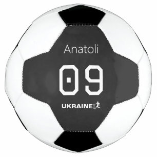 Bola De Futebol Atleta Nacional Ucraniano Minimalista Personalizad