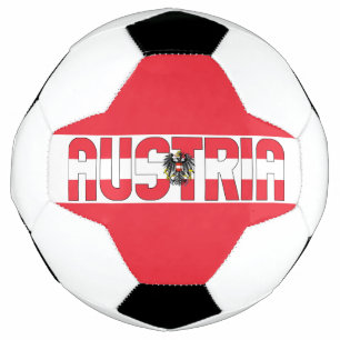 Bola De Futebol Áustria Inscrição Bandeira Vermelha Branca Patr