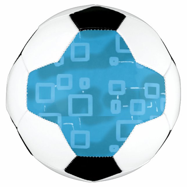 Bola De Futebol Azul Claro Geométrico Ciano (Frente)
