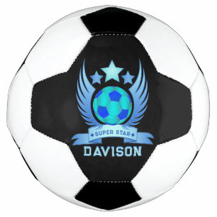Bola de Futebol Azul Neon Presentes Esportivos L