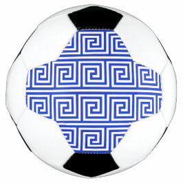 Bola De Futebol Azul-padrão dos quadrados-chave gregos