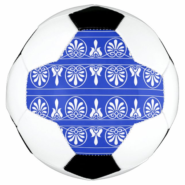 Bola De Futebol Azul-padrão mediterrânico grego árabe (Frente)