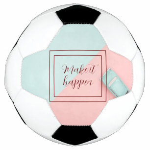 Bola De Futebol Azul Rosa Faça Acontecer