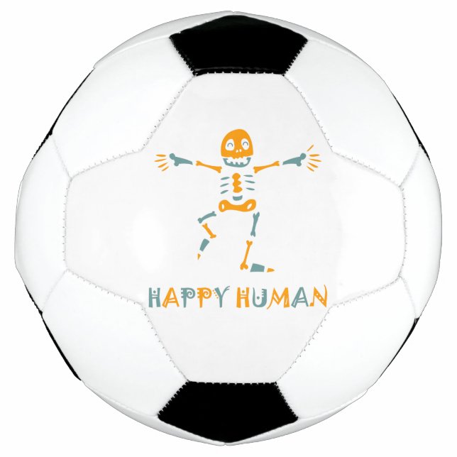 Bola De Futebol Azulejo de cerâmica de esqueleto humano feliz (Frente)