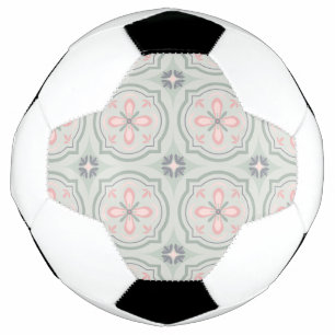 Bola De Futebol Azulejos Florais Pastel Verde