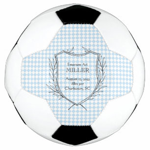 Bola De Futebol Baby Boy Birth Anúncio Desportivo Eterno Azul