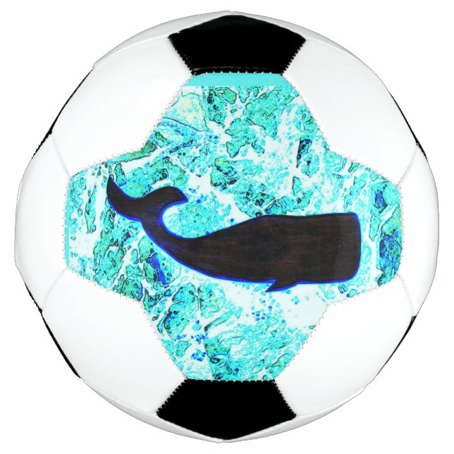 Bola De Futebol baleia submarina negra Thunder_Cove (Frente)
