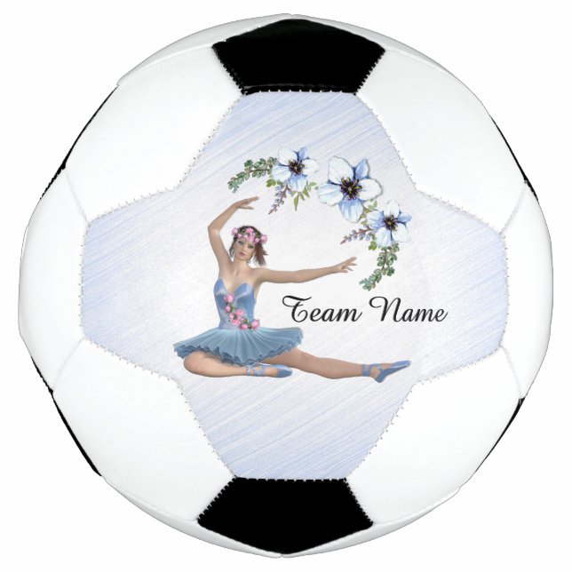 Bola De Futebol Ballerina em Nome Pessoal Azul (Frente)