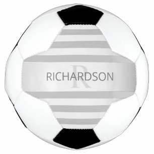 Bola De Futebol Bandas de Ombre Silver Faux Contemporâneas e Cinza