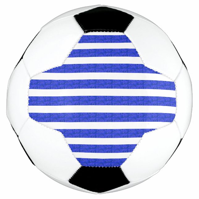 Bola De Futebol Bandas Geométricas de Azul-Chic (Frente)