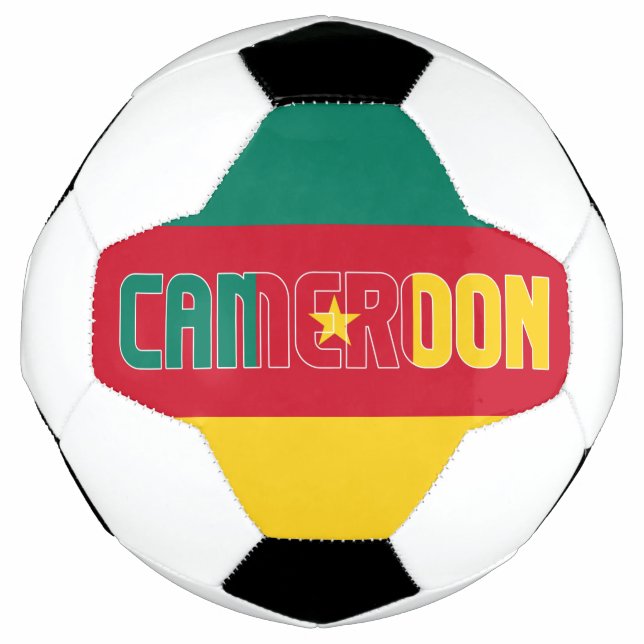 Bola De Futebol Bandeira Camarões Vermelhos Amarelo Verde Tricolor (Frente)