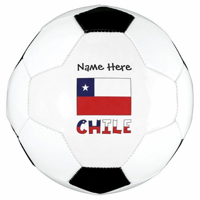 Bola De Futebol Bandeira Chilena Personalizada  (Frente)