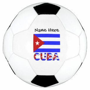 Bola De Futebol Bandeira Cubana Cuba Azul Claro Nome Personalizado
