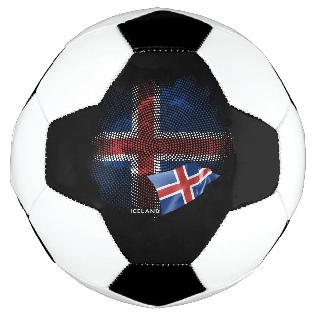 Bola De Futebol bandeira da Islândia (Frente)