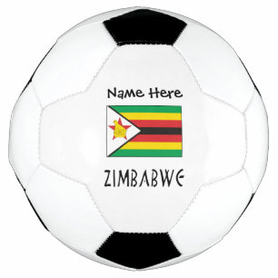 Bola De Futebol Bandeira do Zimbábue Nome Personalizado Preto