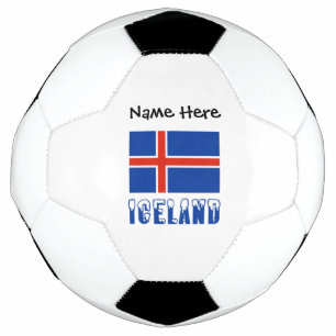 Bola De Futebol Bandeira Islandesa Islândia Personalização Preta