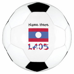 Bola De Futebol Bandeira Laociana do Laos Personalização Azul