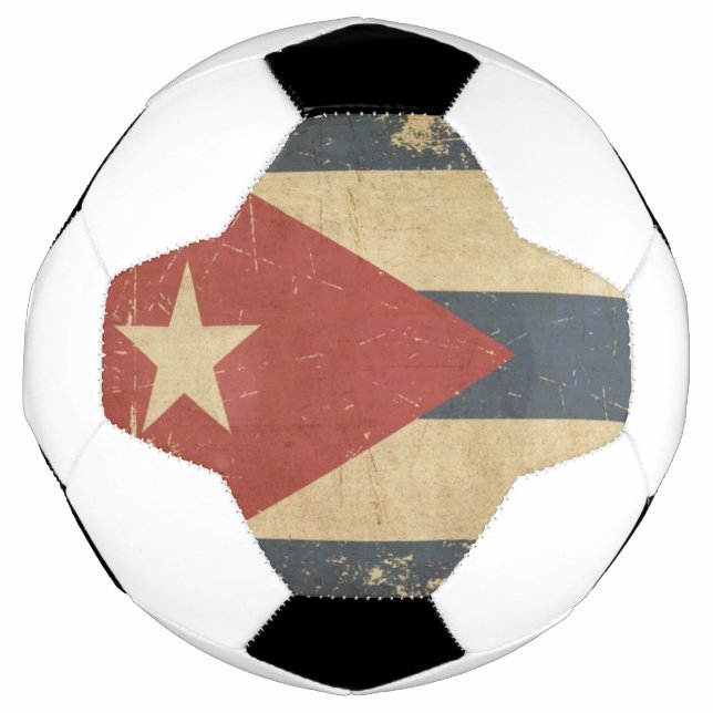 Bola De Futebol Bandeira Plana Envelhecida Cubana (Frente)