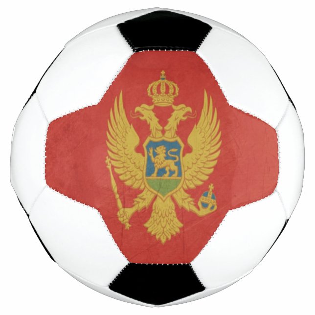 Bola De Futebol Bandeira soberana do Montenegro (Frente)