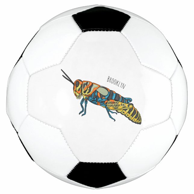 Bola De Futebol Barber pole grasshopper cartoon illustration  (Frente)