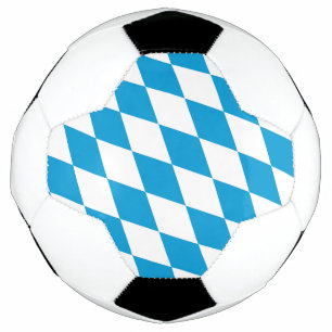 Bola De Futebol Baviera Diamante Azul e Branco Padrão de Bandeira